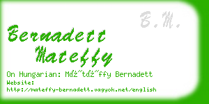 bernadett mateffy business card